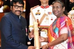 Chiranjeevi honour, Chiranjeevi honour, chiranjeevi receives padma vibhushan, Padma vibhushan