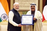 Narendra Modi Kuwait honour, Narendra Modi latest honour, narendra modi gets kuwait s highest honour, Bah