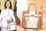 Birkin bags, Nita Ambani's Crocodile Skin Handbag, nita ambani s crocodile skin handbag worth rs 2 6 cr studded with 240 diamonds goes viral, Handbags