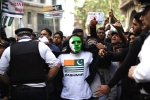 protests at Indian high commission over revocation of article 370, Indian embassy in London, violent protests at indian embassy over revocation of article 370, Indian independence day