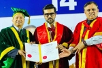 Ram Charan Doctorate felicitated, Ram Charan Doctorate breaking, ram charan felicitated with doctorate in chennai, India