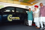 Toyota updates, Toyota Mirai FCEV, world s first flex fuel ethanol powered car launched in india, Uk variant